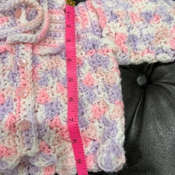 Handmade, Beautiful Hand Knit Baby Cardigan Sweater Coat - Picture 8 of 9